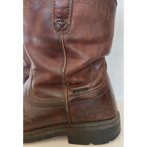ARIAT Sierra Men 10 EE Western Work Boots Brown Leather Pull On Soft Toe main image 9
